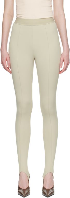 WARDROBE.NYC WARDROBE.NYC Beige Opaque Stirrup Leggings