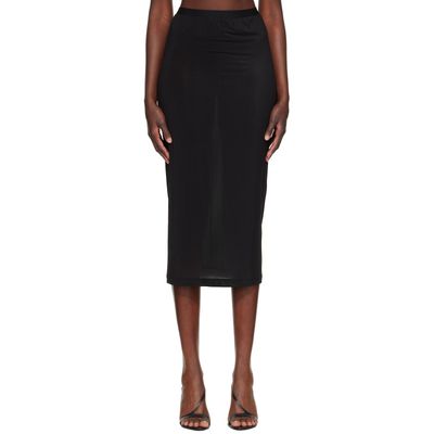 WARDROBE.NYC WARDROBE.NYC Black Sheer Midi Skirt