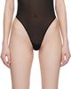 WARDROBE.NYC WARDROBE.NYC Black Sheer Tank Bodysuit - 1