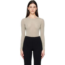 WARDROBE.NYC WARDROBE.NYC Taupe Sheer Bodysuit
