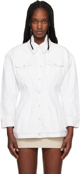WARDROBE.NYC WARDROBE.NYC White Denim Contour Jacket