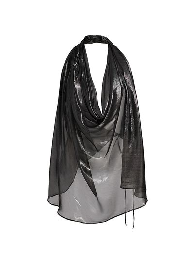 WARDROBE.NYC Women's Metallic Halter Blouse