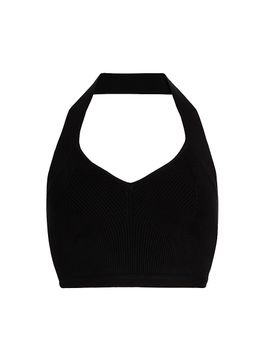 WARDROBE.NYC Women's Rib-Knit Halter Top