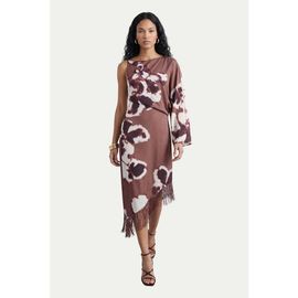 Warehouse Warehouse Petite One Shoulder Satin Midi Dress