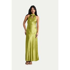 Warehouse Warehouse Satin Tie Neck Cowl Maxi Dress