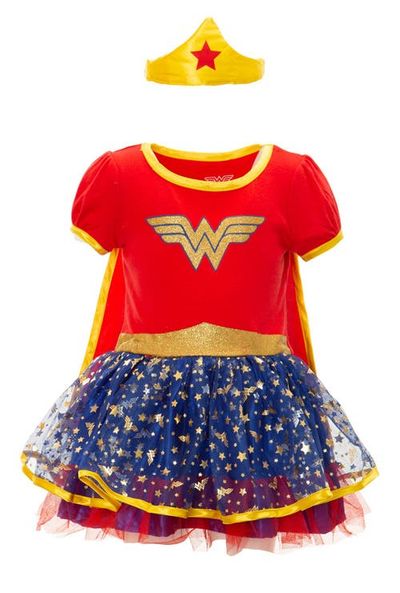 Warner Bros. Warner Bros. Justice League Wonder Woman Costume Dress Cape and Headband Set