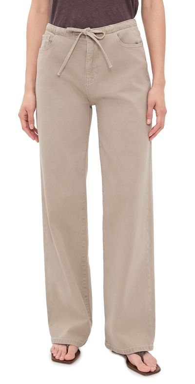 WARP + WEFT WARP + WEFT The Big Easy Pull On Wide Leg Jeans Sand Dollar