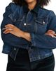 WARP+WEFT WARP+WEFT AVL Crop Denim Jacket with Corduroy Collar - 4