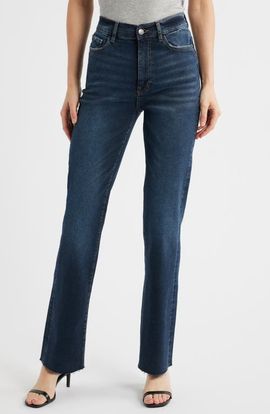 WARP+WEFT WARP+WEFT RFD Raw Hem High Waist Straight Leg Jeans