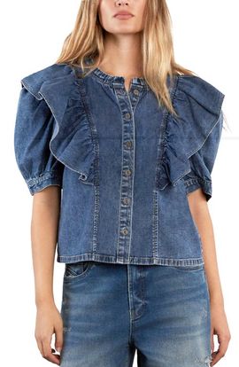 Wash Lab Denim Wash Lab Denim Daydream Ruffle Denim Shirt