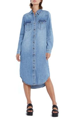 Wash Lab Denim Wash Lab Denim Denim Long Sleeve Maxi Shirtdress
