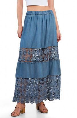 Wash Lab Denim Wash Lab Denim Light Veil Maxi Skirt
