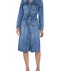 Wash Lab Denim Wash Lab Denim Mabel Retro Tie Belt Long Sleeve Denim Midi Shirtdress - 1