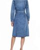 Wash Lab Denim Wash Lab Denim Mabel Retro Tie Belt Long Sleeve Denim Midi Shirtdress - 2