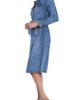 Wash Lab Denim Wash Lab Denim Mabel Retro Tie Belt Long Sleeve Denim Midi Shirtdress - 3