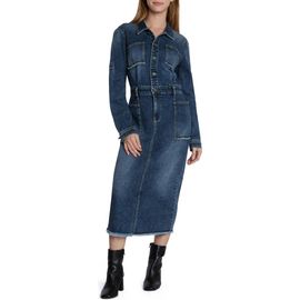 Wash Lab Denim Wash Lab Denim Nora Long Sleeve Denim Maxi Shirtdress
