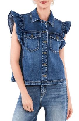 Wash Lab Denim Wash Lab Denim Ruffle Denim Vest