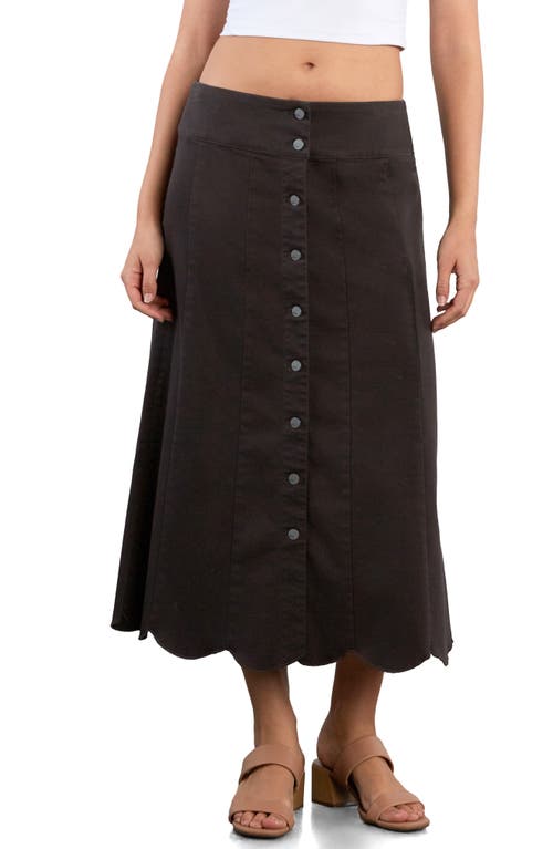 Wash Lab Denim Wash Lab Denim Scallop Denim Midi Dress