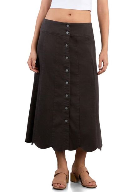 Wash Lab Denim Wash Lab Denim Scallop Denim Midi Dress