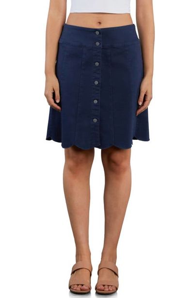 Wash Lab Denim Wash Lab Denim Scalloped Hem Denim Miniskirt
