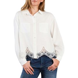 Wash Lab Denim Wash Lab Denim The Golden Hour Lace Boxy Shirt