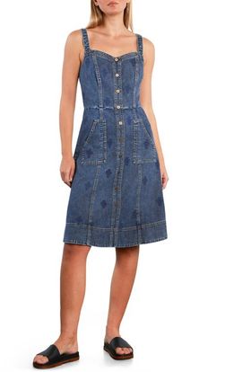 Wash Lab Denim Wash Lab Denim Topstitch Seamed Denim Dress