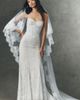 Watters Angelique Lace Chapel Veil - 3