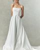 Watters Aster Strapless Satin Lace Wedding Gown - 1