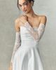 Watters Aster Strapless Satin Lace Wedding Gown - 3