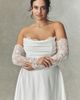 Watters Aster Strapless Satin Lace Wedding Gown - 6