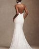 Watters Belle Scalloped Halter Wedding Gown - 3
