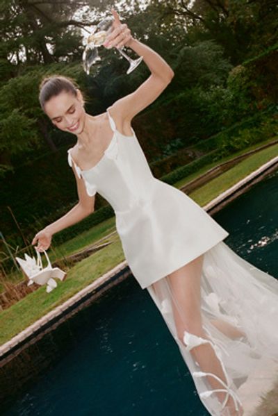 Watters Miranda A-Line Tulle Maxi Dress