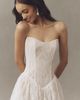 Watters Serge Strapless Basque-Waist Lace Midi Dress - 3
