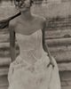 Watters Serge Strapless Basque-Waist Lace Midi Dress - 6