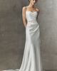 Watters Sonya Strapless Sheer Satin Column Wedding Gown - 1