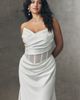 Watters Sonya Strapless Sheer Satin Column Wedding Gown - 6