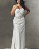 Watters Sonya Strapless Sheer Satin Column Wedding Gown - 7