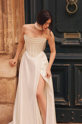 Watters - Wtoo by Allie Strapless Corset Satin Wedding Gown