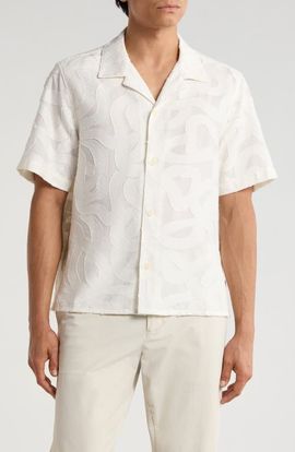 Wax London Wax London Curzon Abstract Jacquard Camp Shirt
