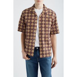 Wax London Wax London Didcot Cotton Seersucker Camp Shirt