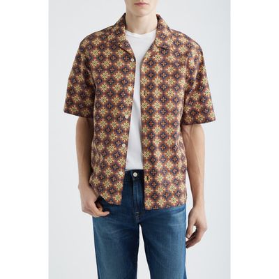 Wax London Wax London Didicot Cotton Seersucker Camp Shirt