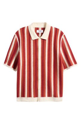 Wax London Wax London Porto Stripe Knit Button-Up Shirt