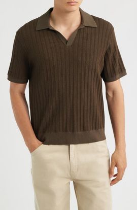 Wax London Wax London Siena Textured Cotton Blend Polo