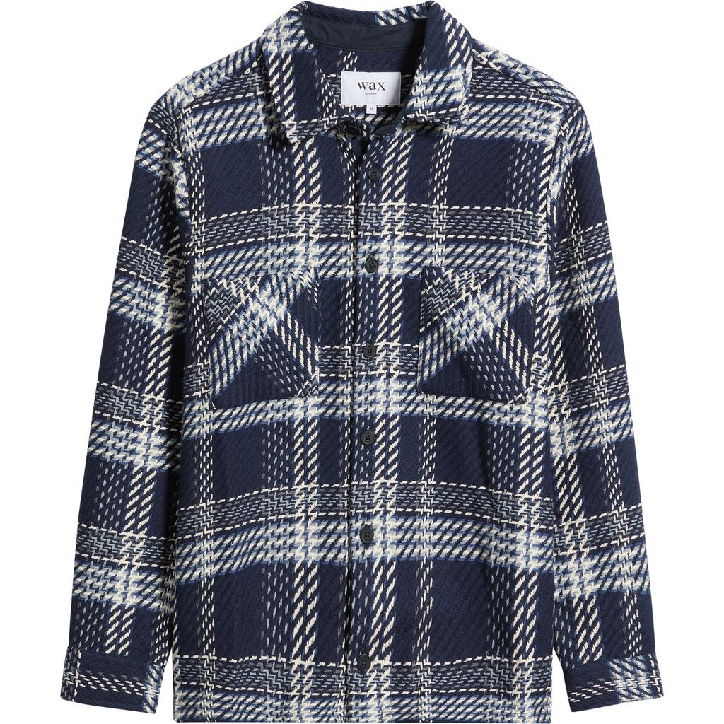 Wax London Wax London Whiting Plaid Recycled Cotton Blend Overshirt