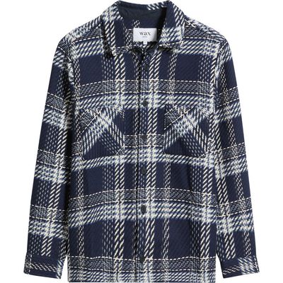 Wax London Wax London Whiting Plaid Recycled Cotton Blend Overshirt