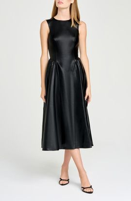 WAYF WAYF Angelina Sleeveless Faux Leather Midi Dress