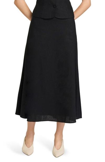 WAYF WAYF Blair Linen Blend Midi Skirt