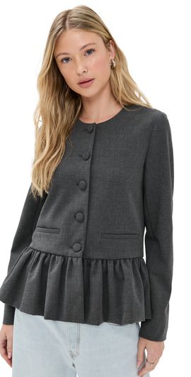 WAYF WAYF Blakely Peplum Jacket Charcoal S