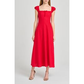 WAYF WAYF Carina Cap Sleeve Linen Blend Maxi Dress