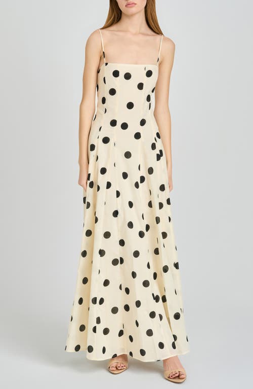 WAYF WAYF Carolina Polka Dot Cotton Godet Maxi Dress
